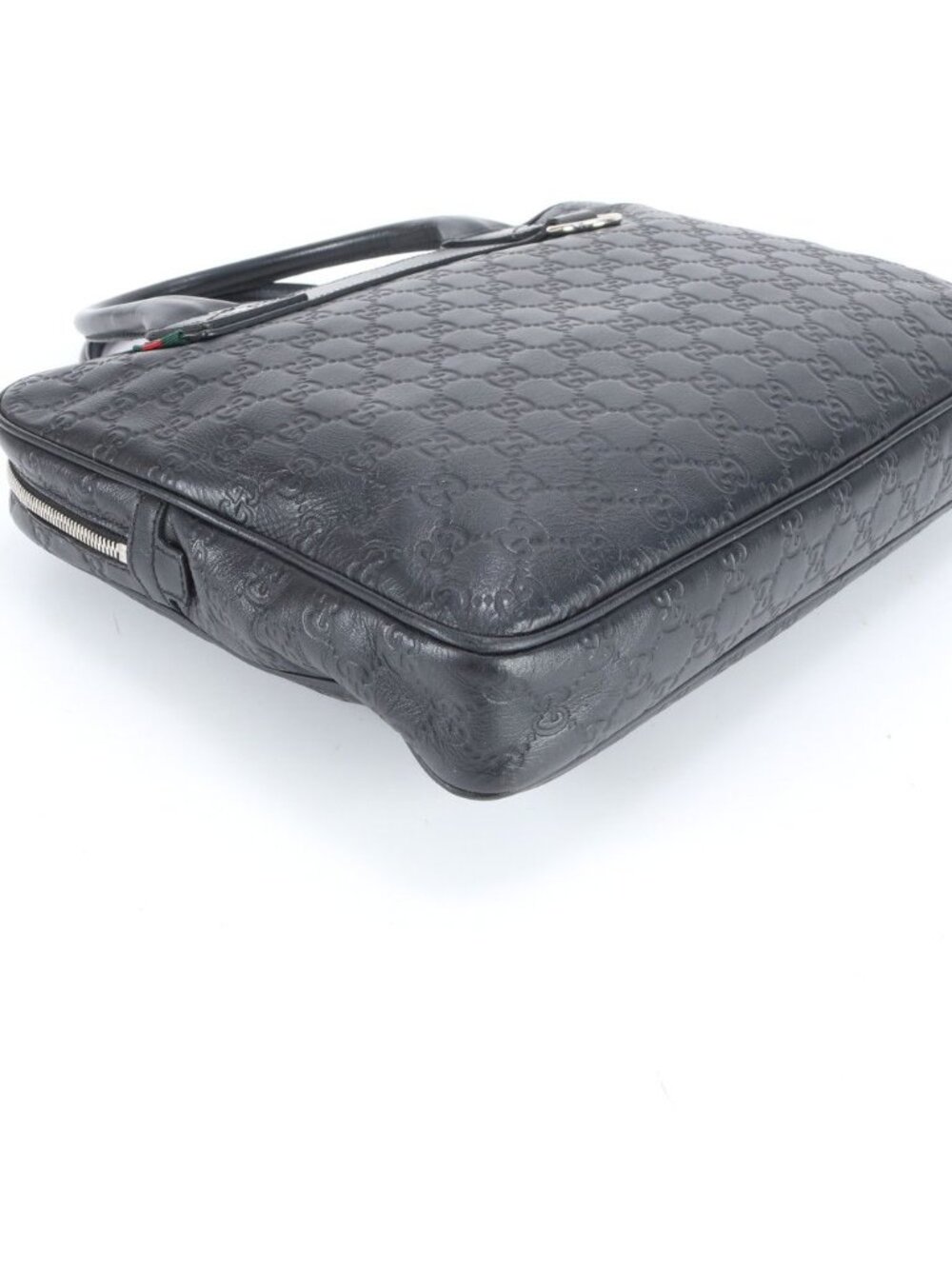 ★SOLD★ Gucci Guccissima Leather Business Document Briefcase Tote Black - Picture 4 of 9